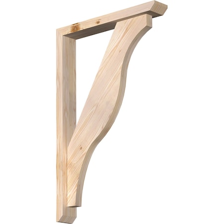 Ekena Millwork Funston Slat Smooth Bracket w/ Offset Brace, Douglas Fir, 3 1/2"W x 22"D x 34"H BKT0402X22X34FST06SDF
